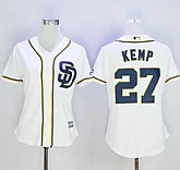Women San Diego Padres #27 Matt Kemp New White Home Stitched Baseball Jersey,baseball caps,new era cap wholesale,wholesale hats